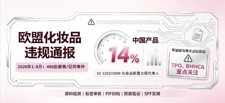 欧盟化妆品违规通报分析：中国产品占14%！